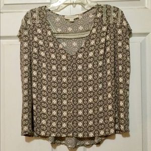 Love Stitch Cropped Flowy Boho Top